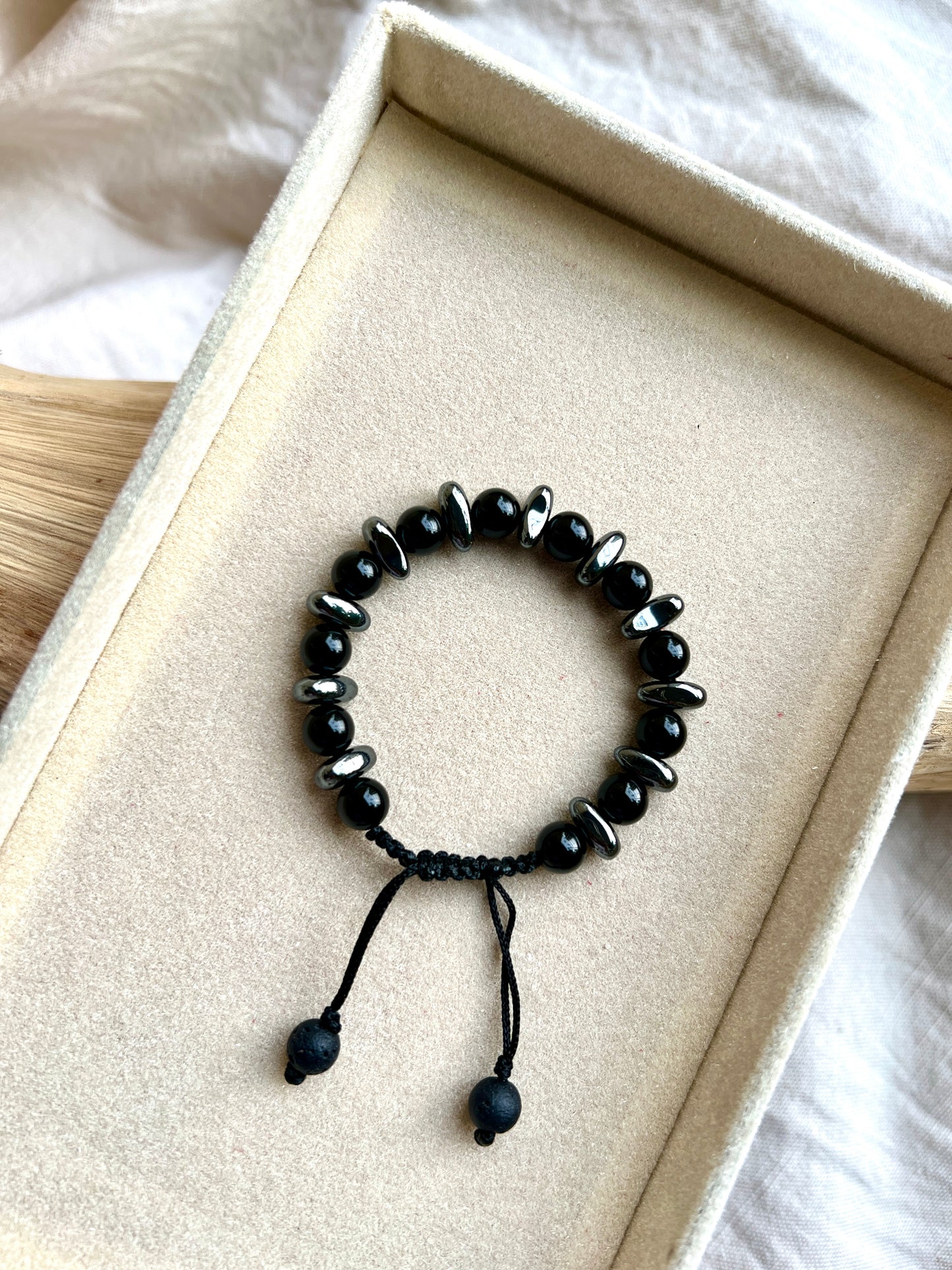 Nathan – Black Tourmaline & Hematite Bracelet