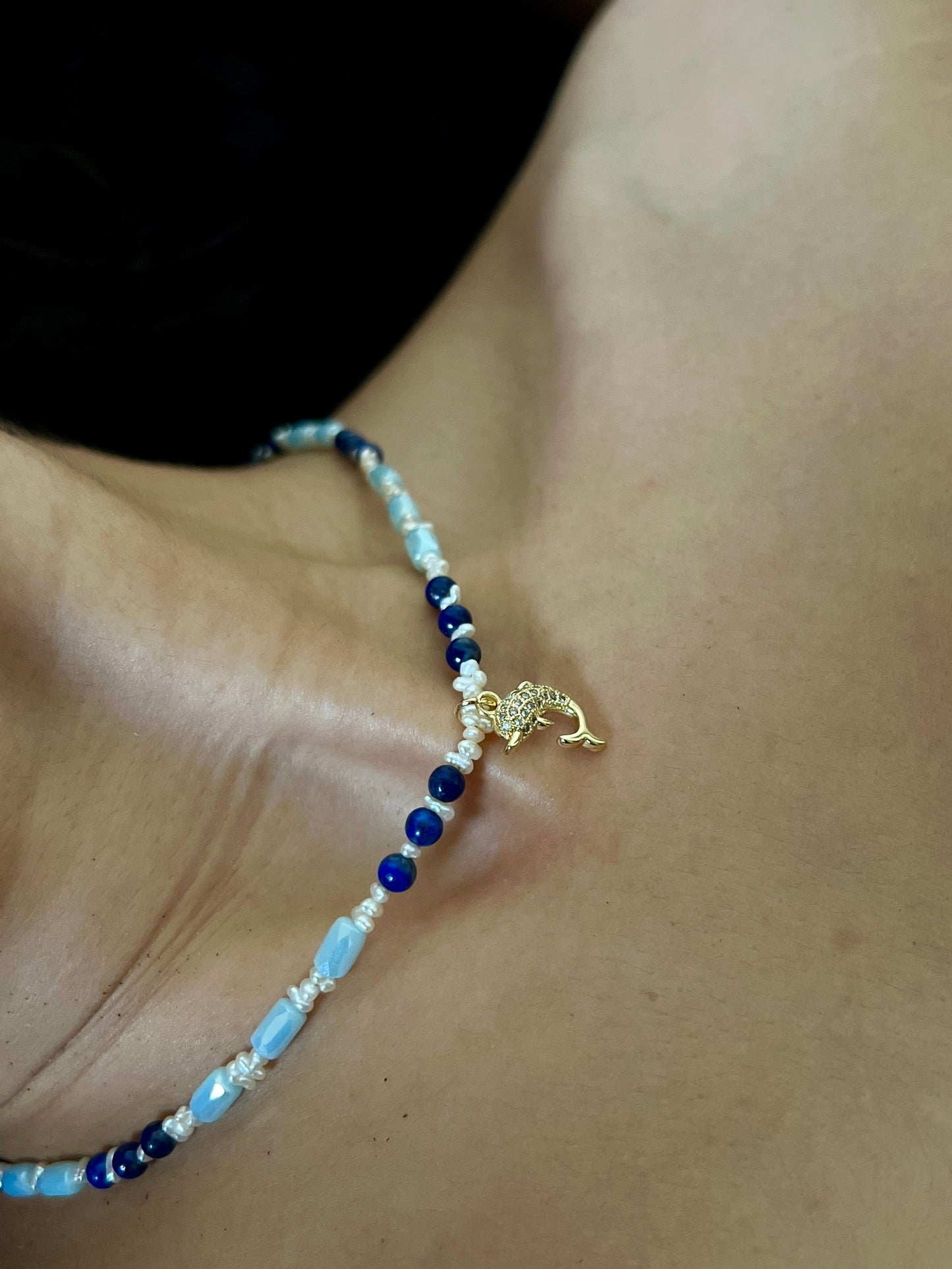 Yara – Pearl & Lapis Lazuli Necklace