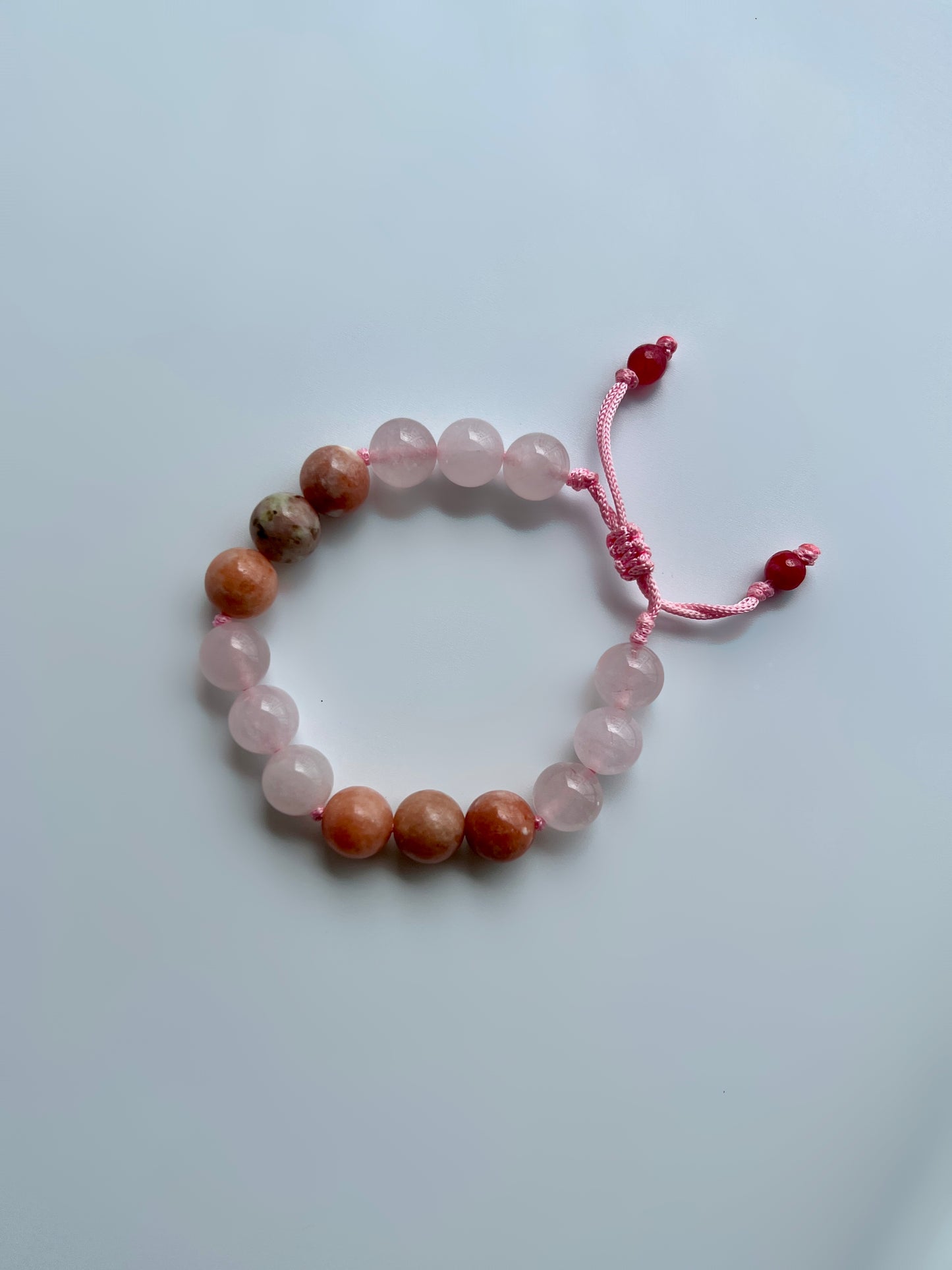 Rose Quartz & Rhodonite Adjustable Bracelet