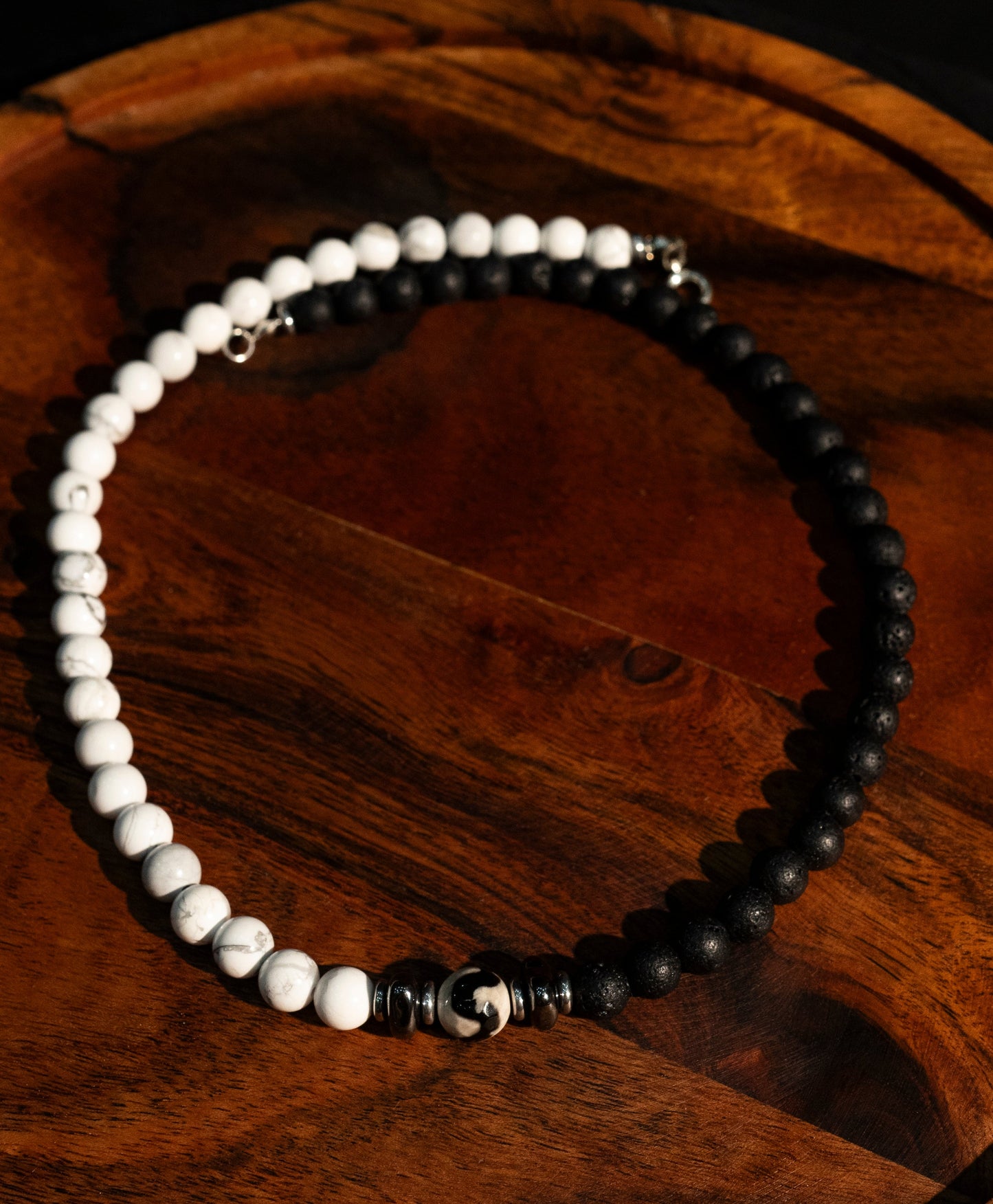 Yin Yang: Howlite & Lava Unisex Necklace