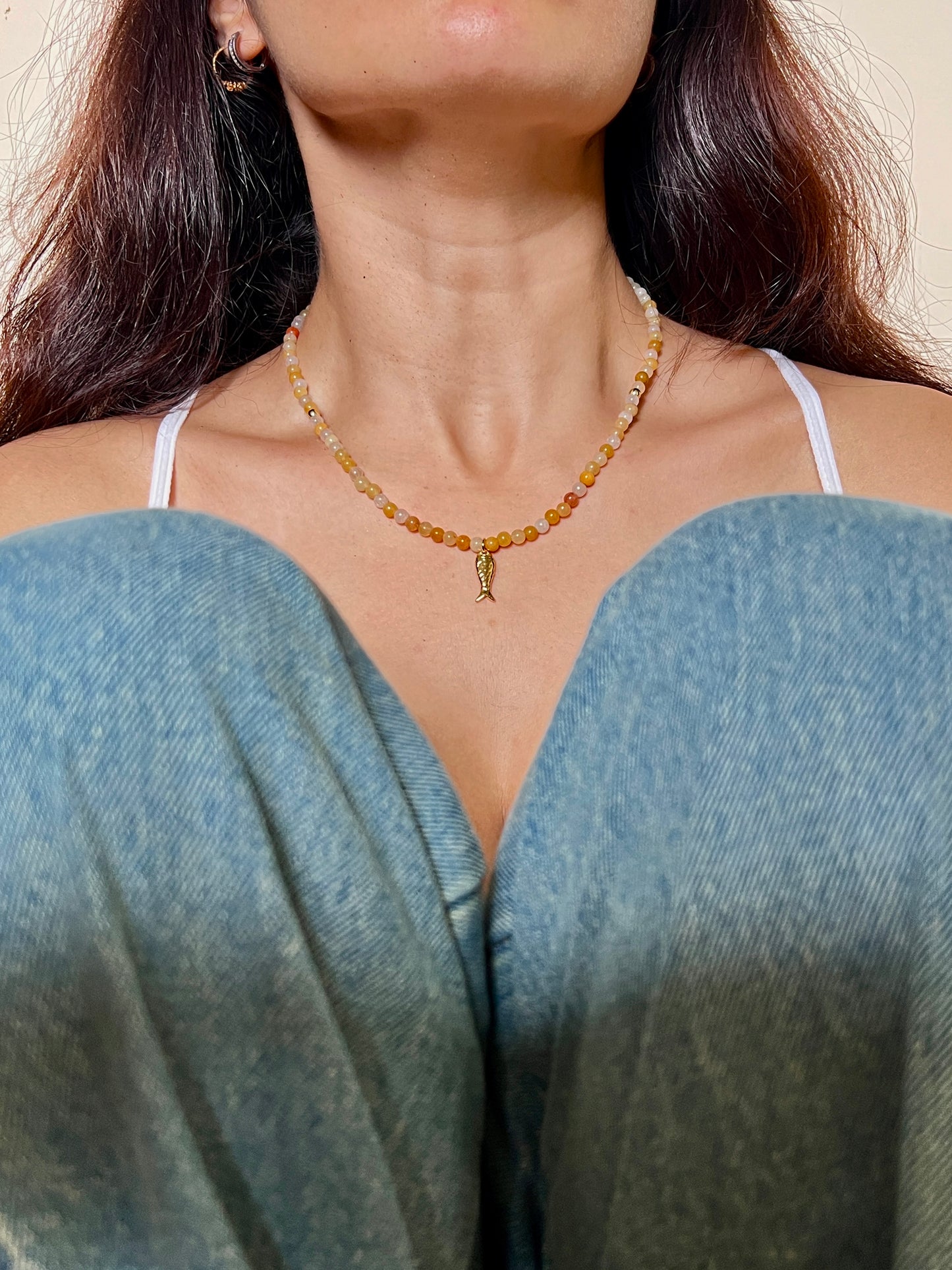 Pisces – Yellow Aventurine Necklace