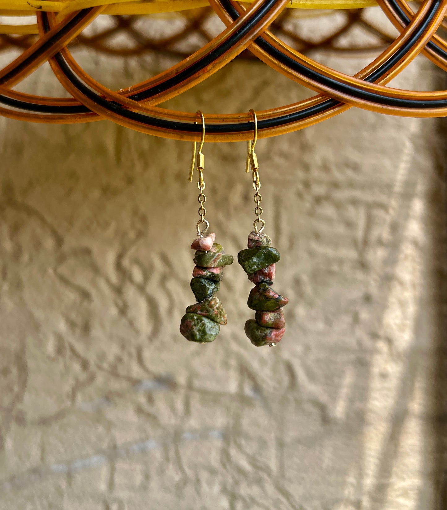Earth Flow- Unakite Drop Earrings