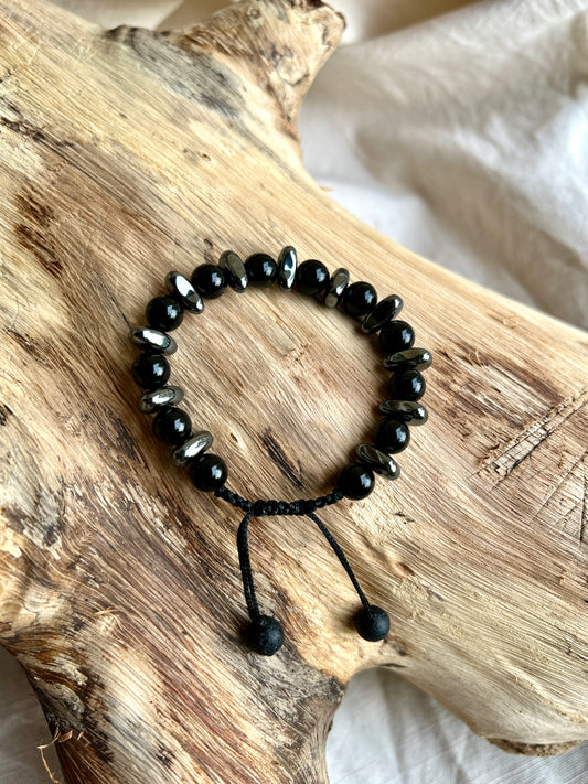 Nathan – Black Tourmaline & Hematite Bracelet