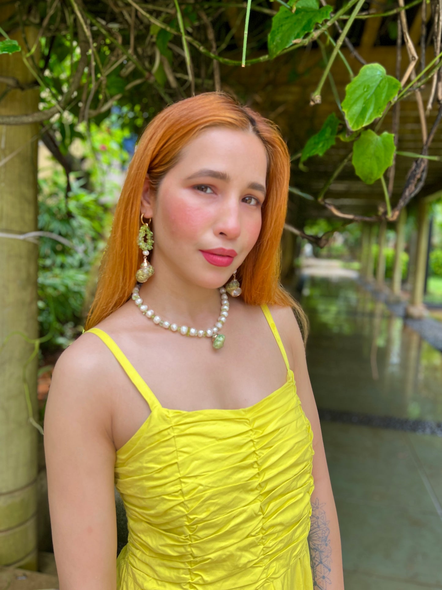 Siren – Pearl & Peridot Necklace