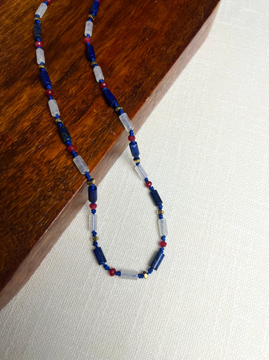 Zane-Lapis Lazuli & Selenite Necklace
